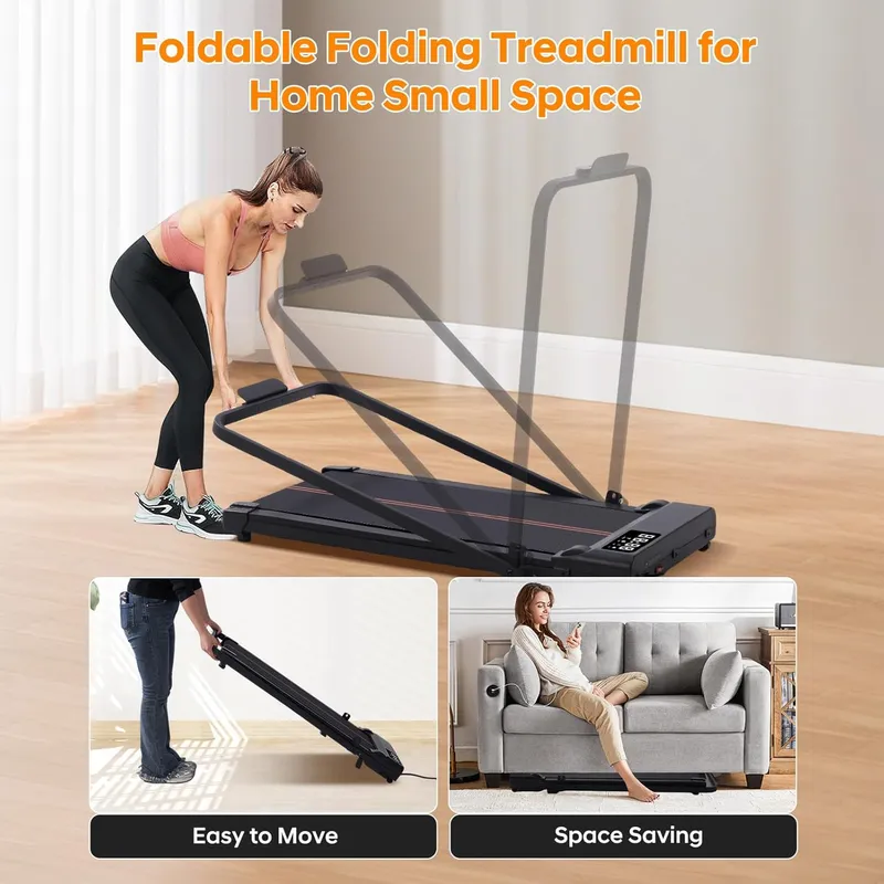 OKAYFOX Walking Pad with Handle Bar and Incline, 3.0HP